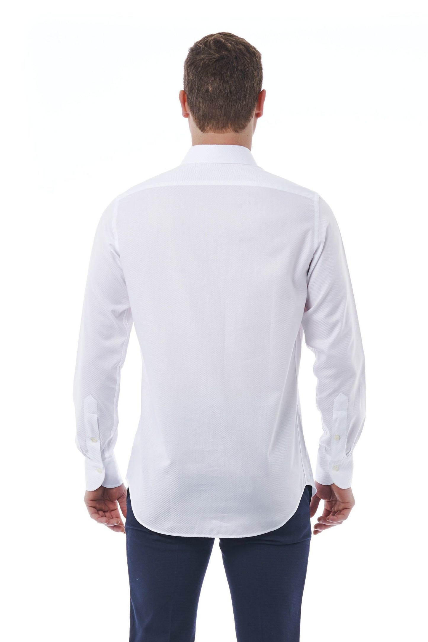 White Cotton Men Shirt