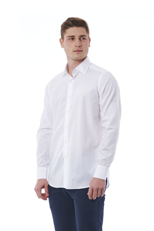 White Cotton Men Shirt