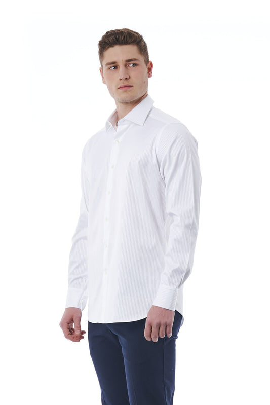 White Cotton Men Shirt