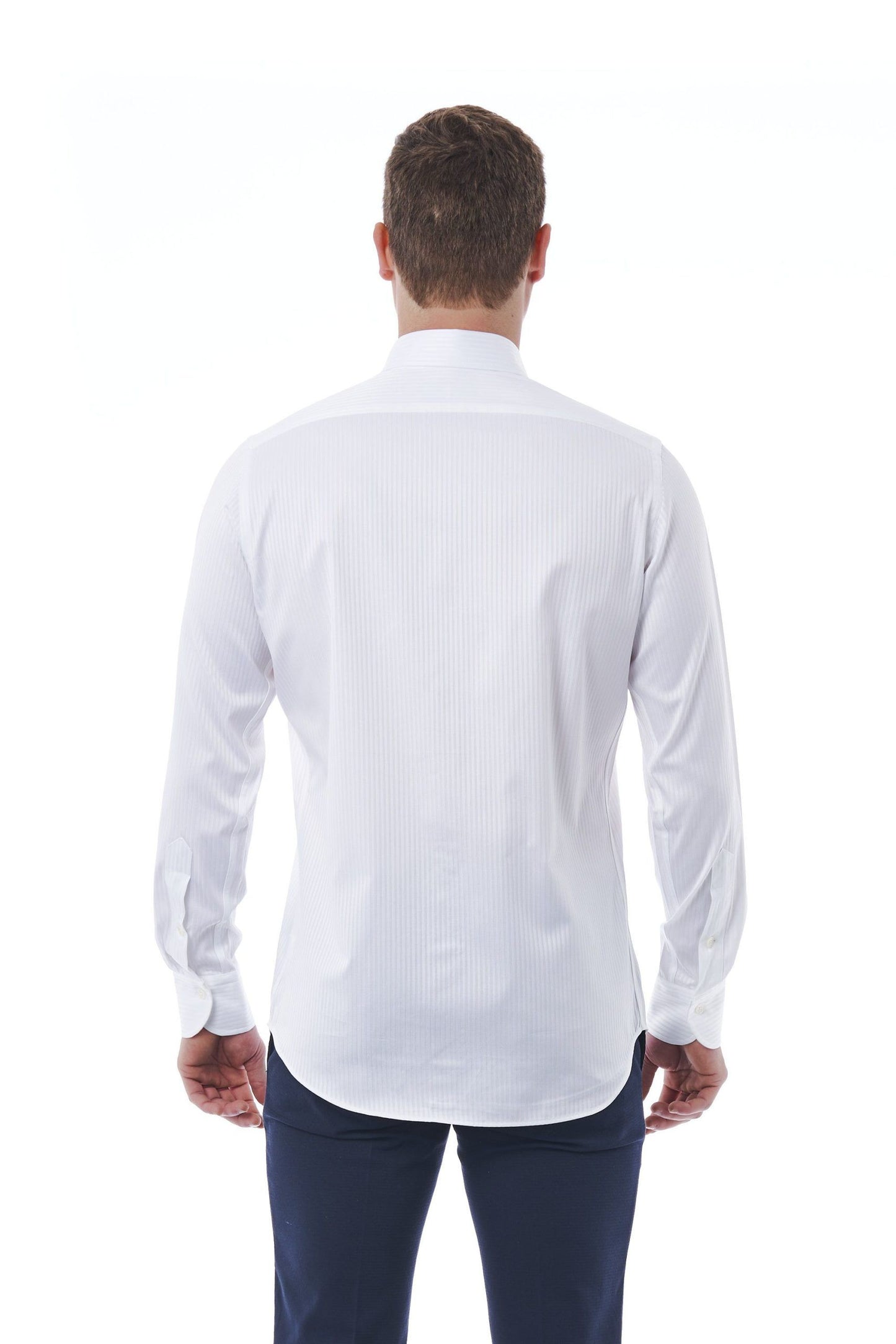 White Cotton Men Shirt
