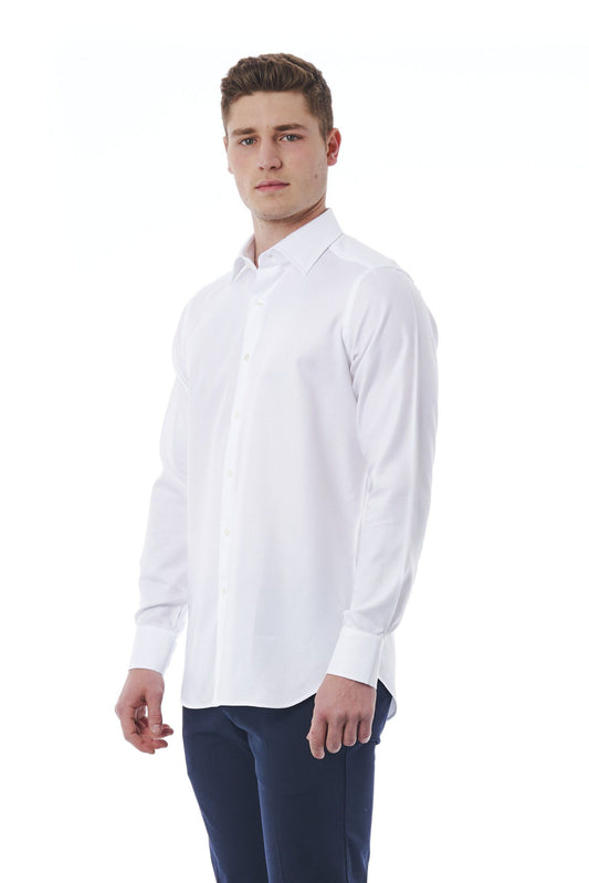 White Cotton Men Shirt