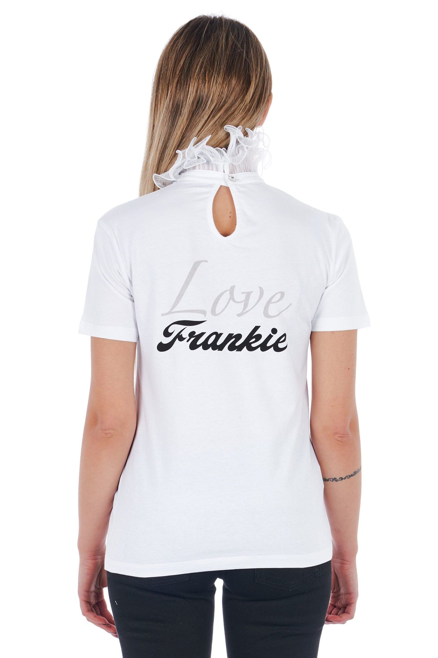 White Cotton Women T-Shirt