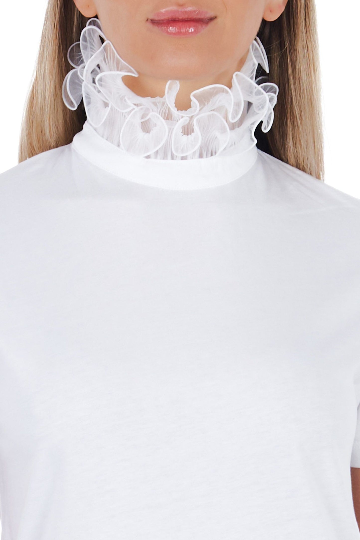 White Cotton Women T-Shirt