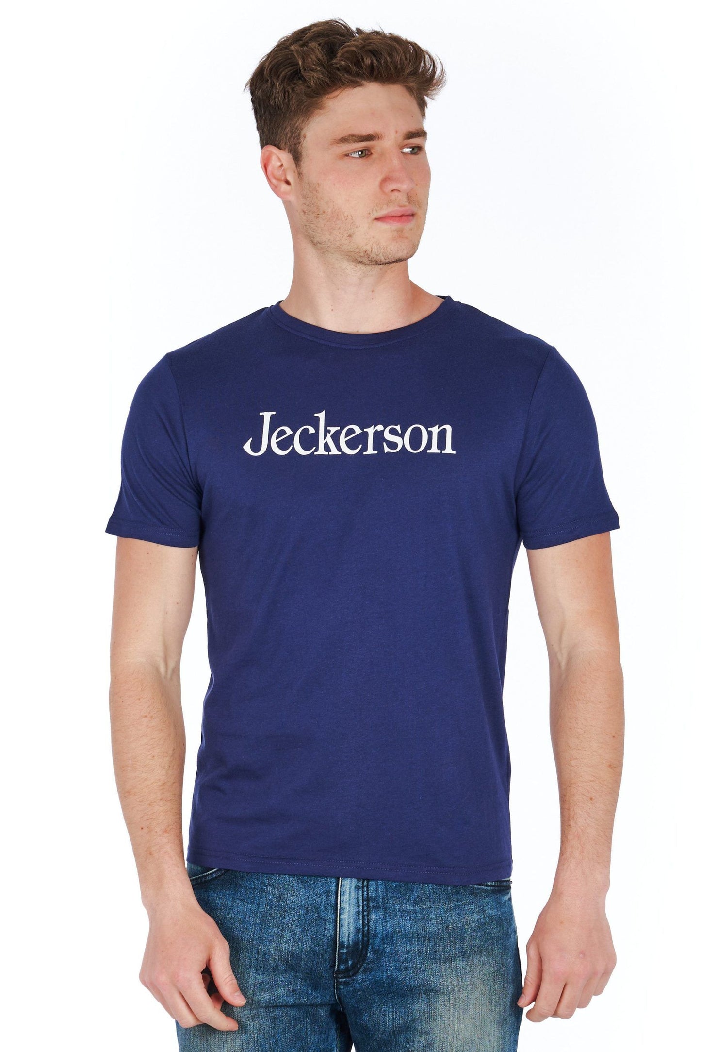 Blue Cotton Men T-Shirt