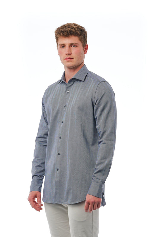 Gray Cotton Men Shirt