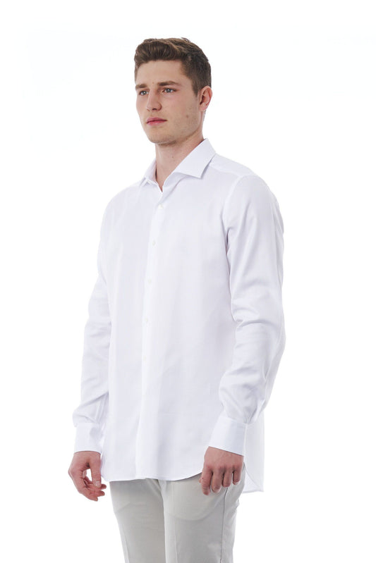 White Cotton Men Shirt