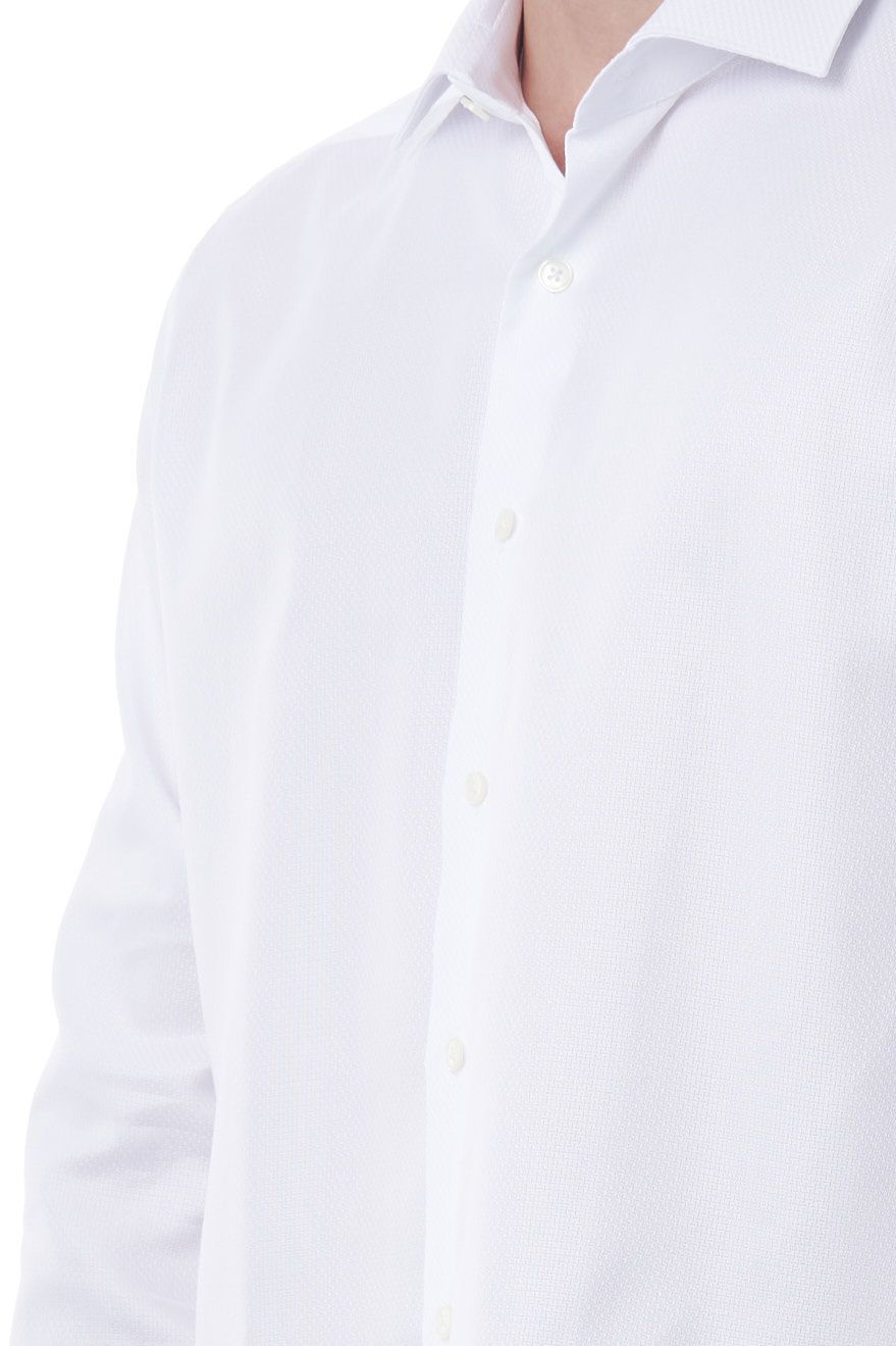 White Cotton Men Shirt