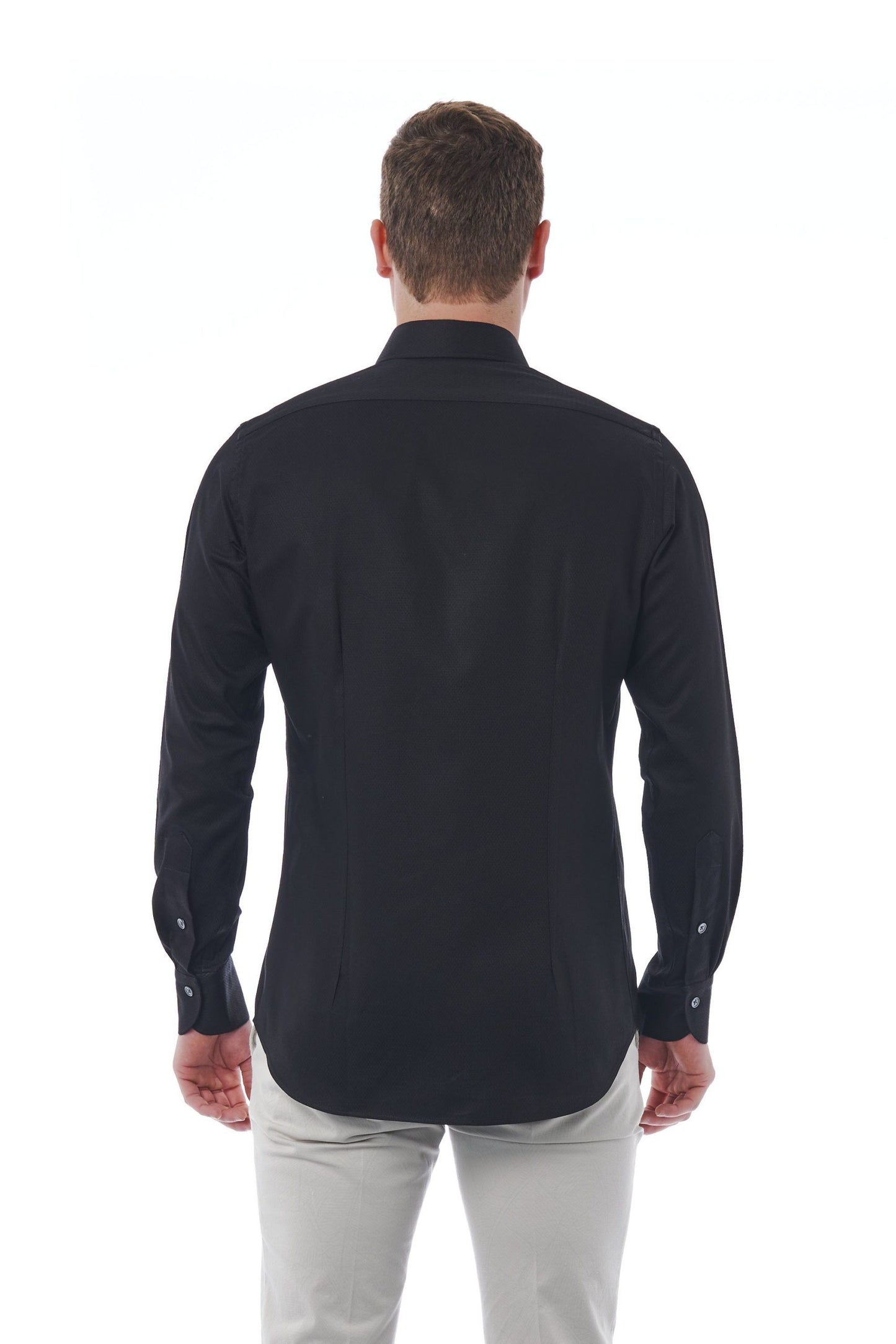 Black Cotton Men Shirt