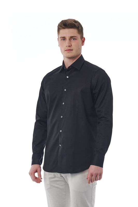 Black Cotton Men Shirt