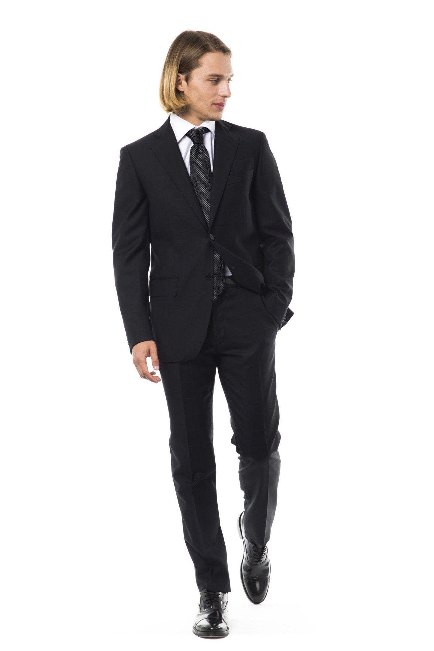 Gray Virgin Wool Men Suit