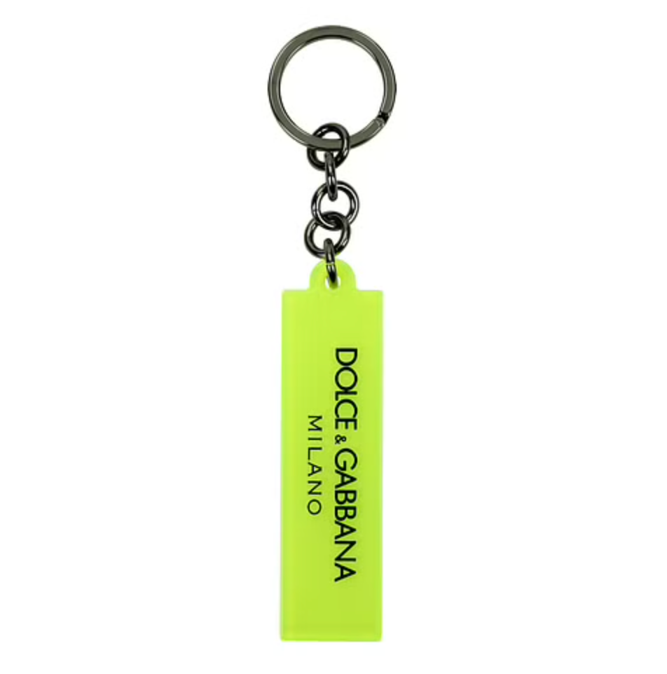 Yellow Plexiglass Men Keychain