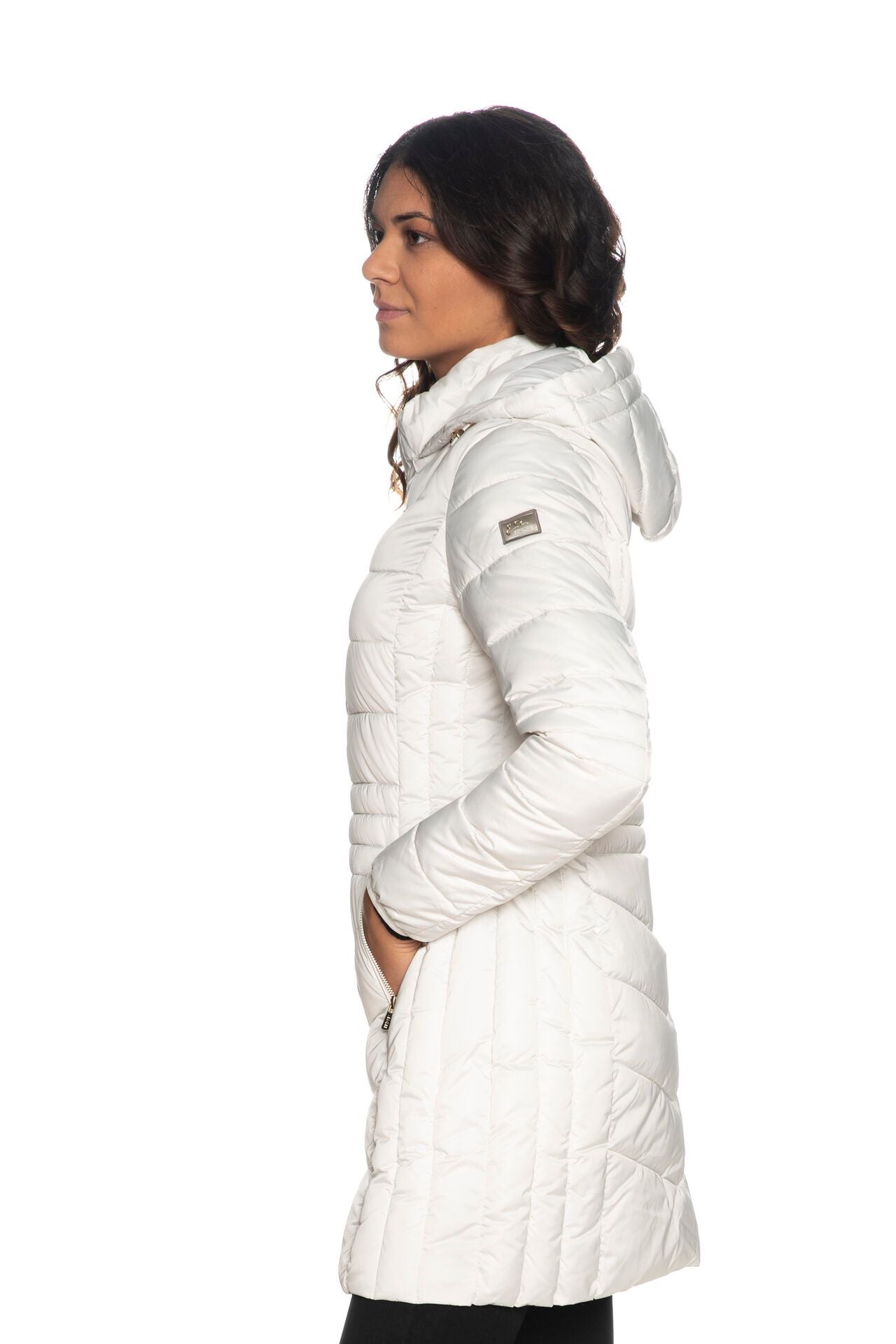 White Polyester Women Jacket