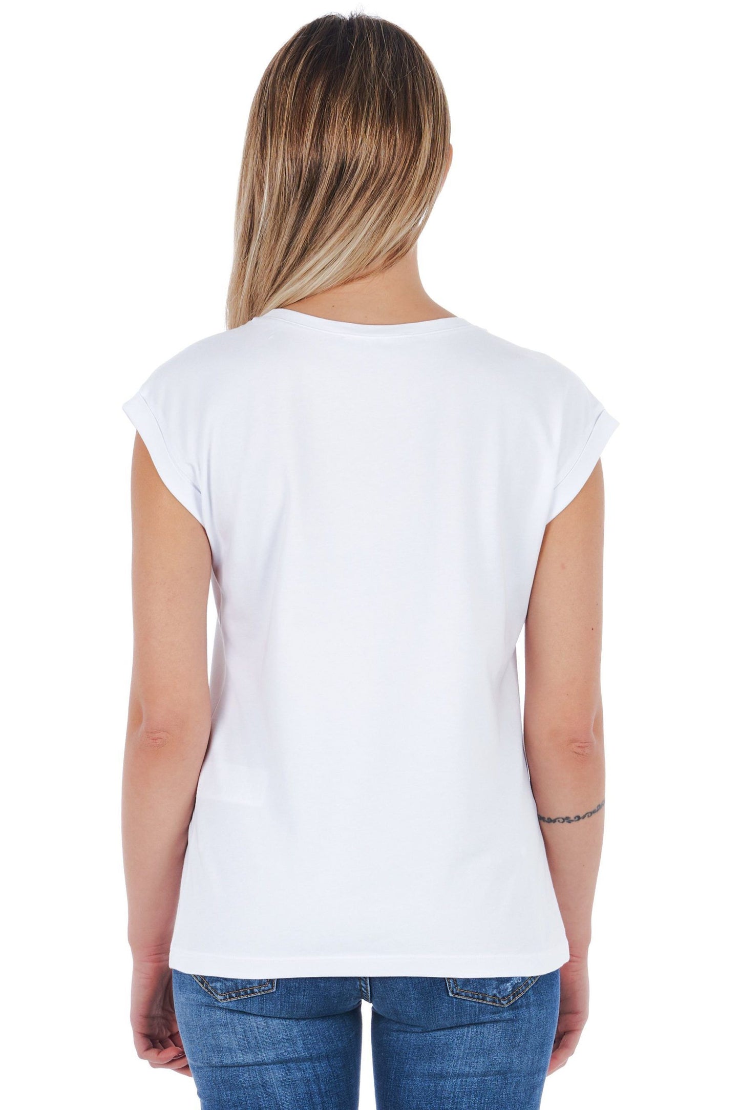White Cotton Women T-Shirt