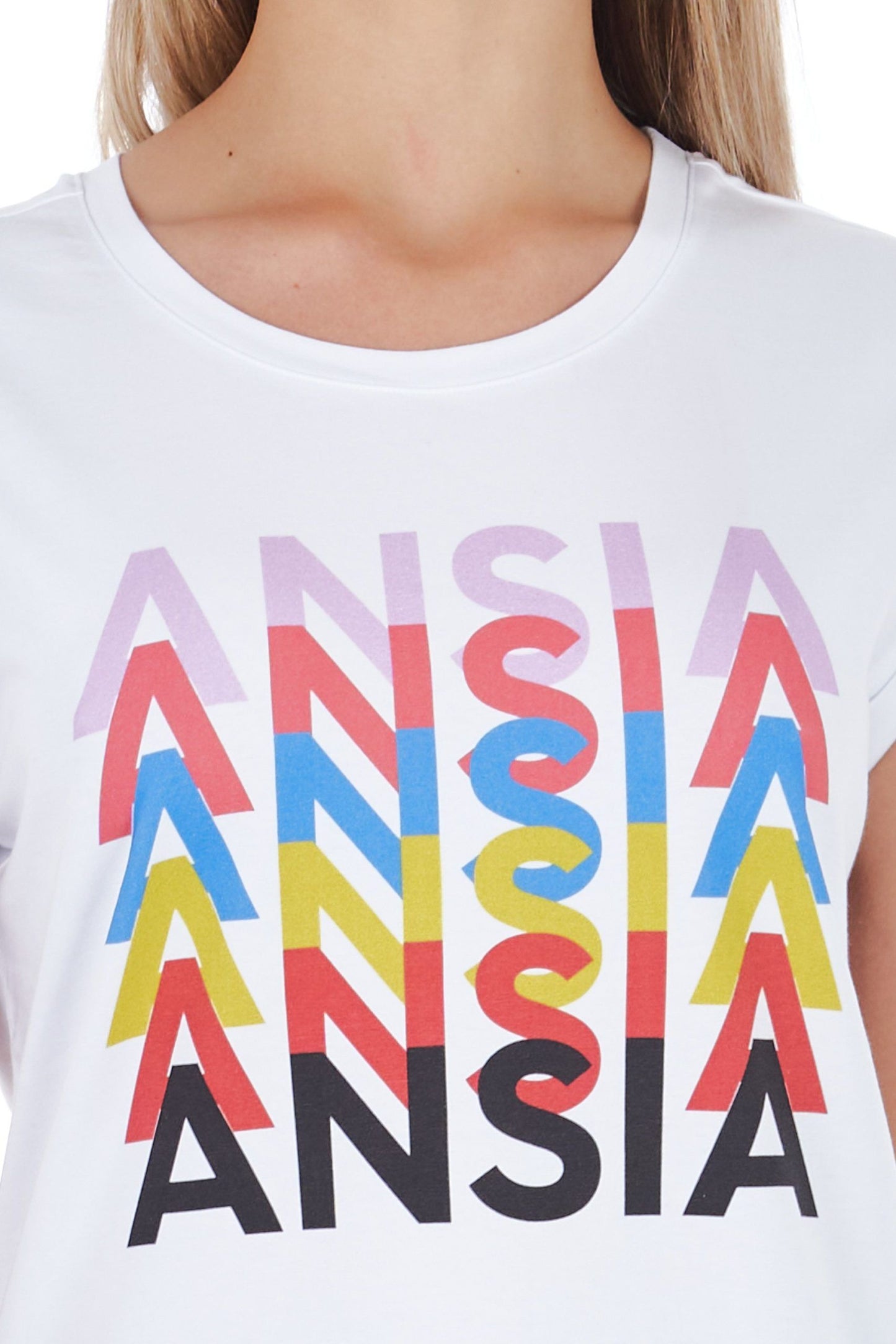 White Cotton Women T-Shirt