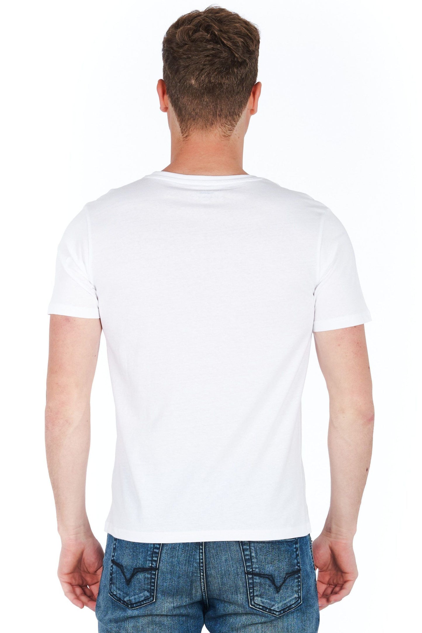 White Cotton Men T-Shirt