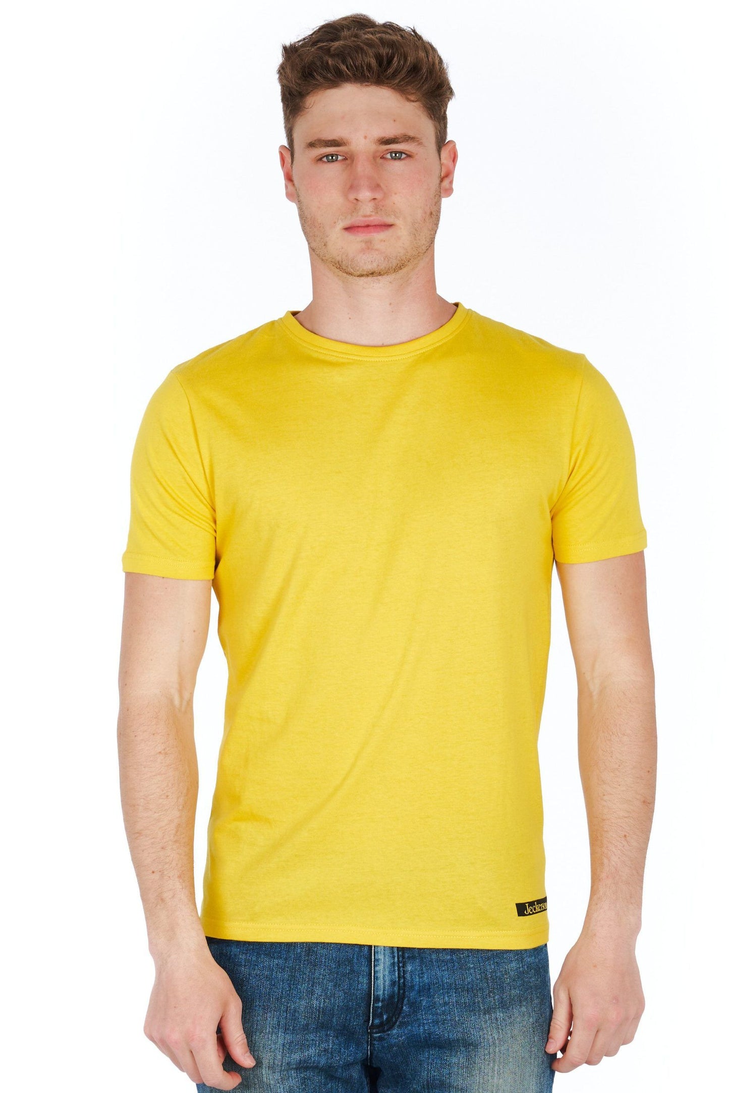 Yellow Cotton Men T-Shirt