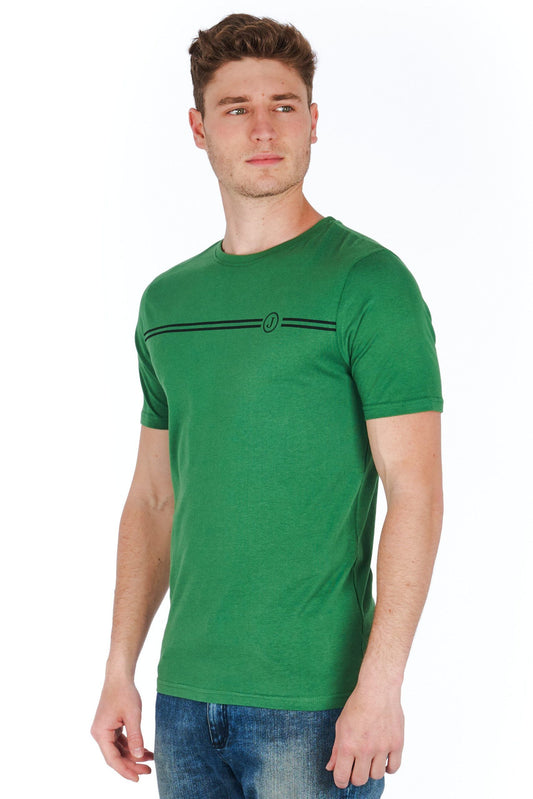Green Cotton Men T-Shirt