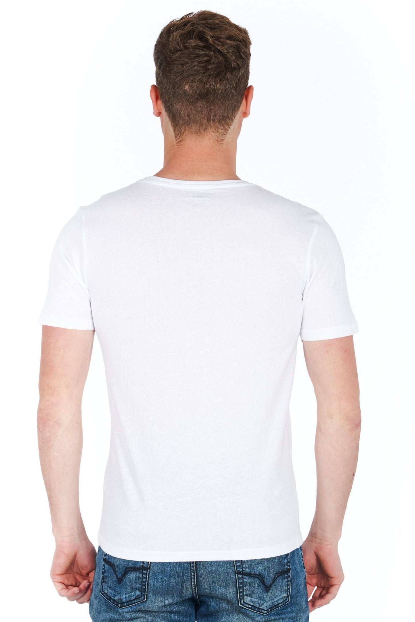 White Cotton Men T-Shirt