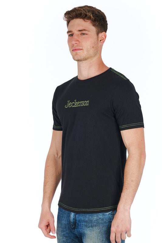 Black Cotton Men T-Shirt