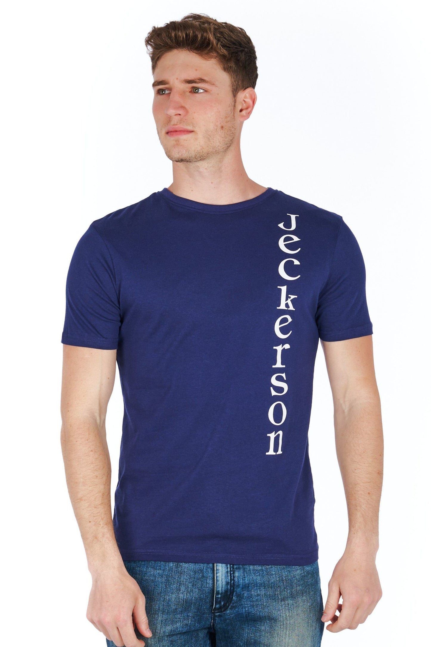 Blue Cotton Men T-Shirt