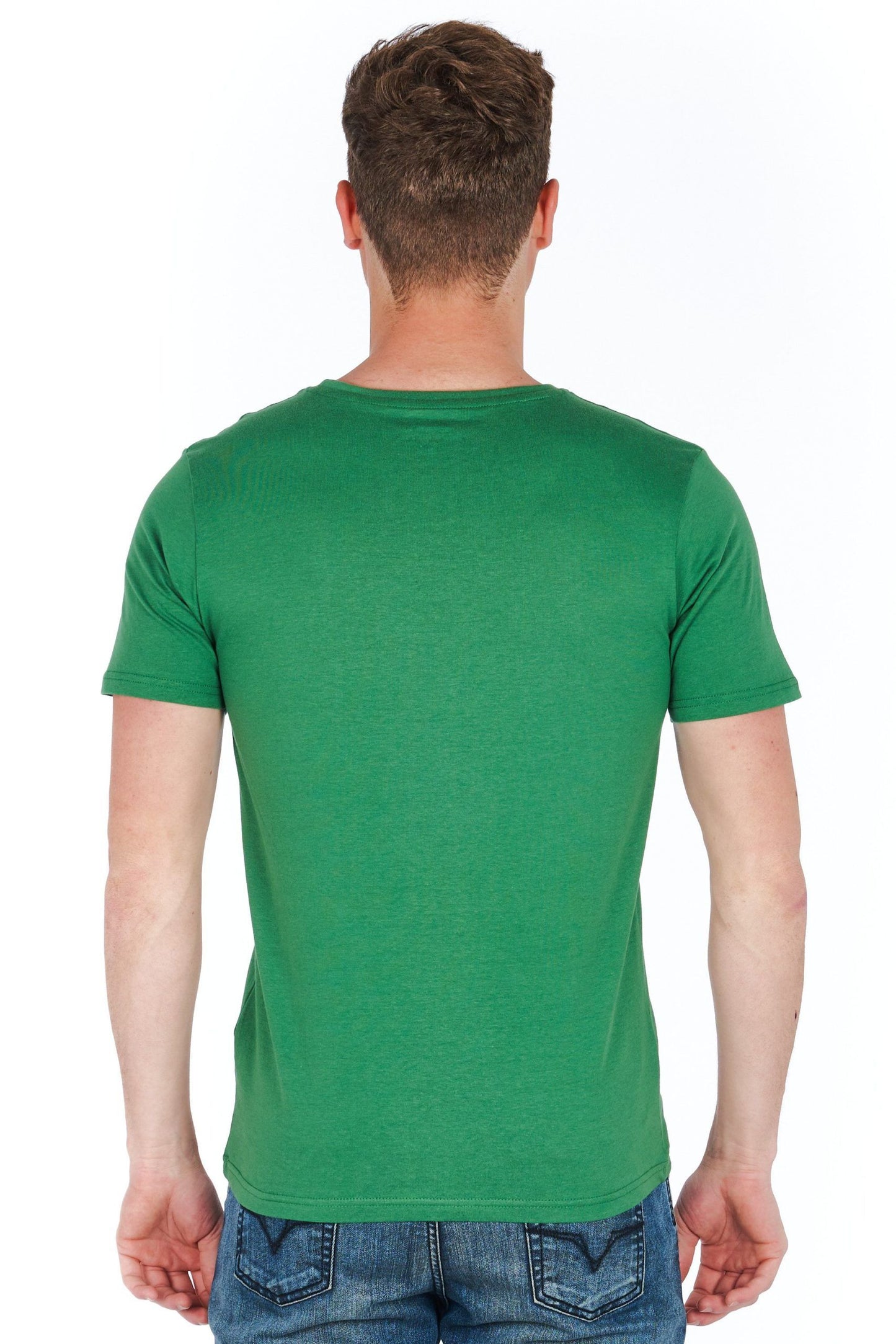 Green Cotton Men T-Shirt