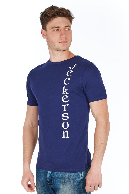 Blue Cotton Men T-Shirt