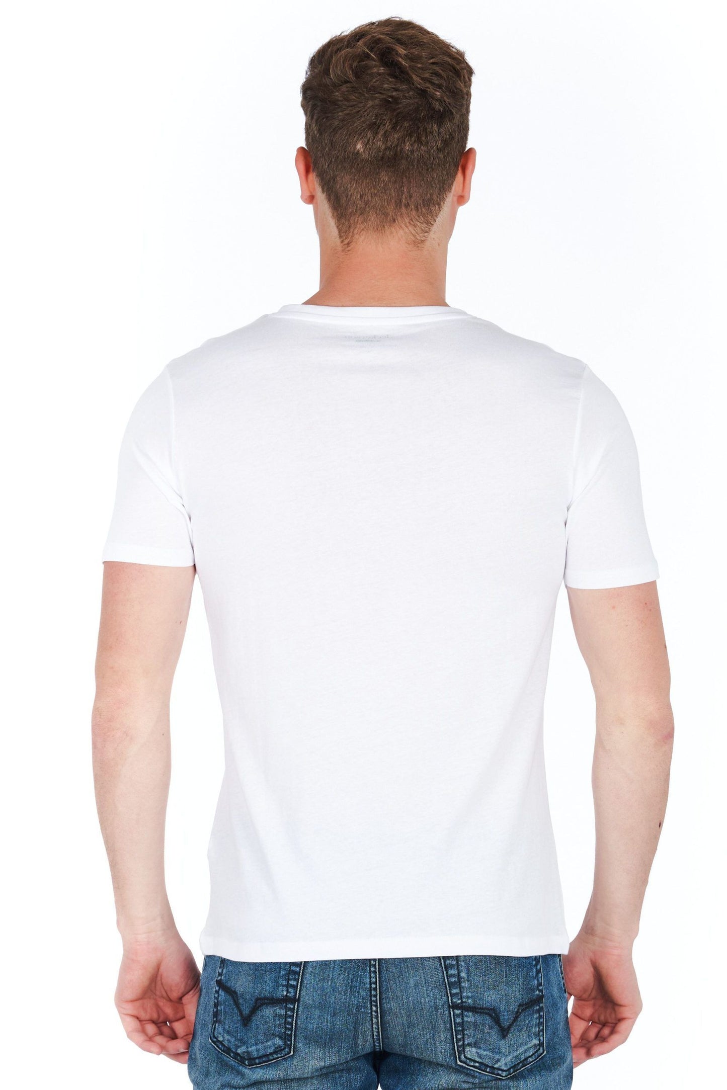 White Cotton Men T-Shirt