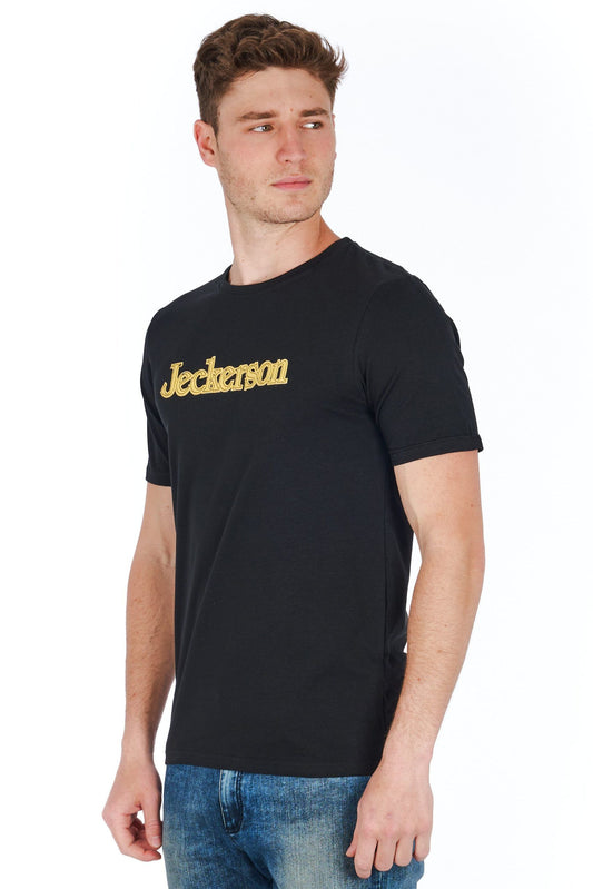 Black Cotton Men T-Shirt