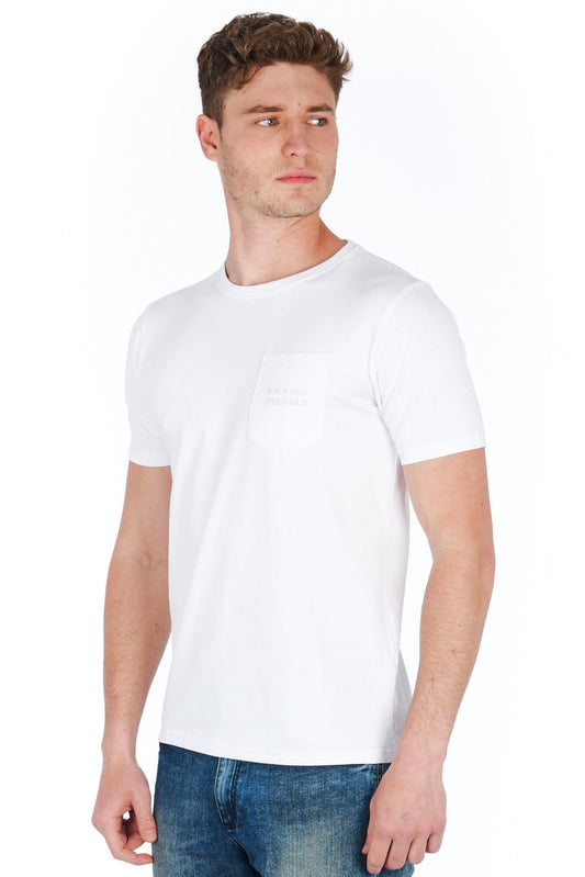 White Cotton Men T-Shirt
