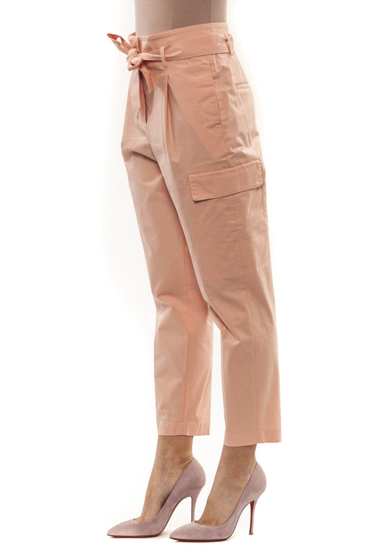 Pink Cotton Women Trouser