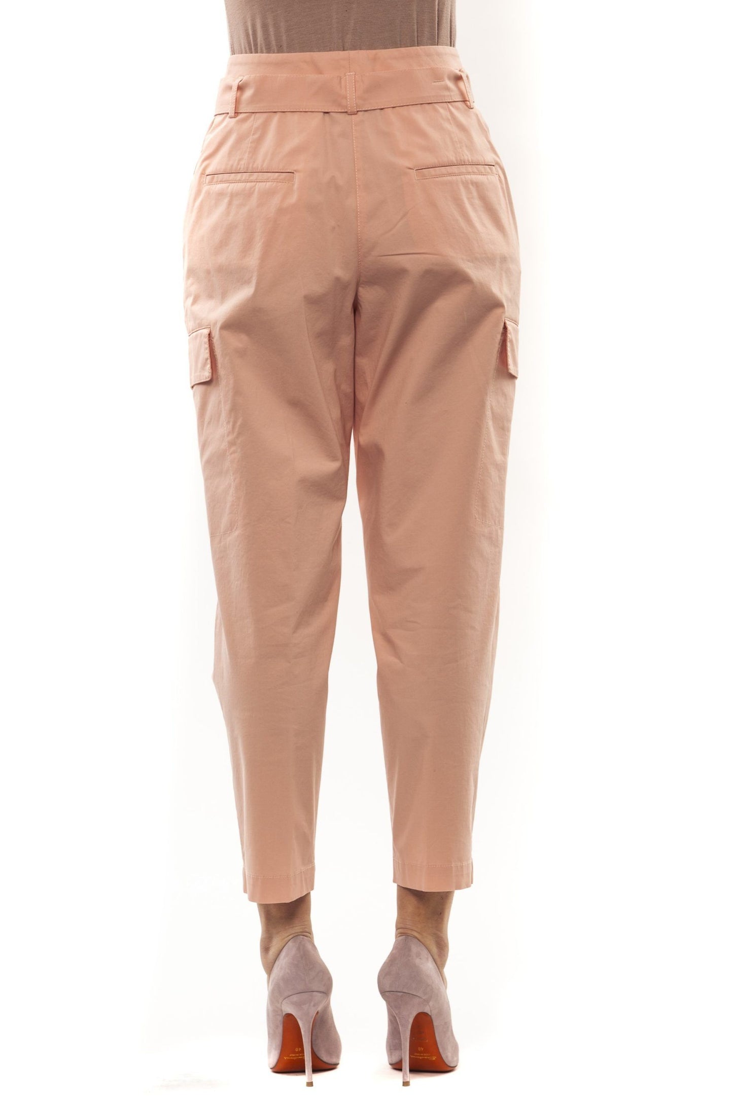 Pink Cotton Women Trouser