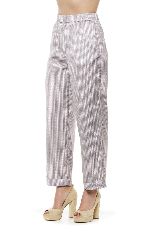 Beige Polyester Women Palazzo Pant