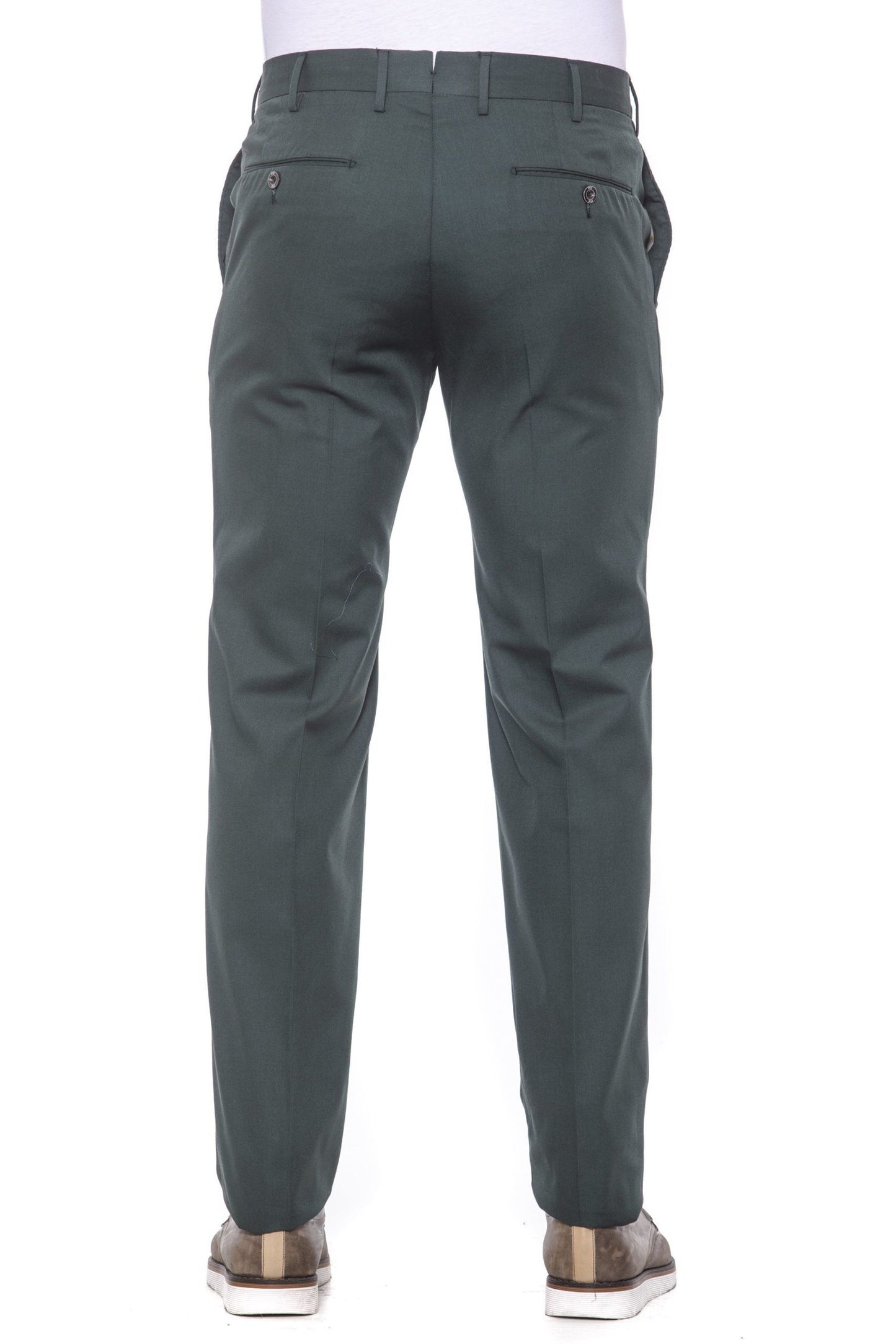 Green Polyester Men Trouser