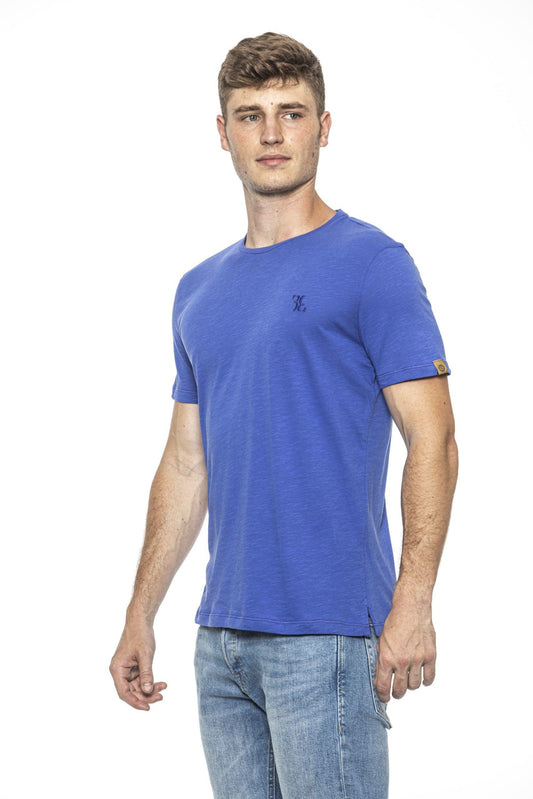 Light-Blue Cotton Men T-Shirt