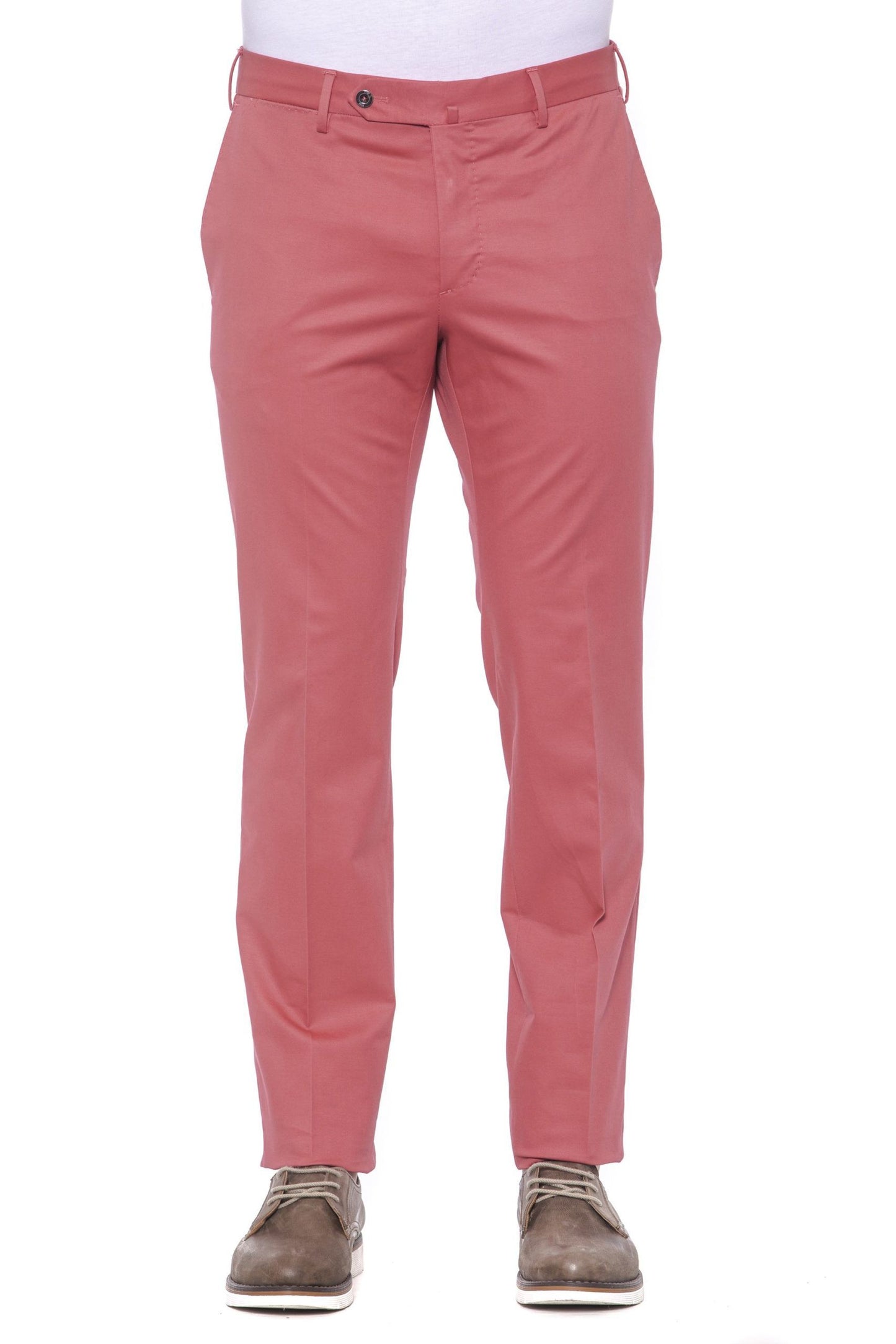 Red Cotton Men Trouser