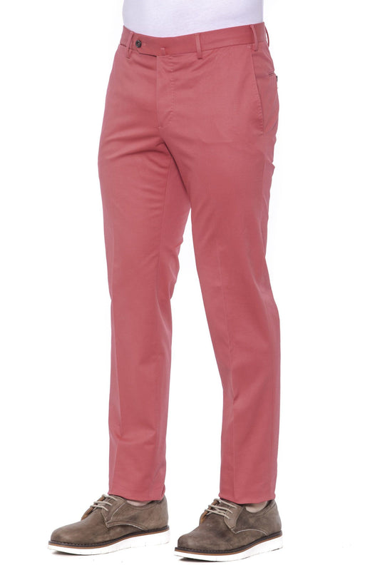Red Cotton Men Trouser