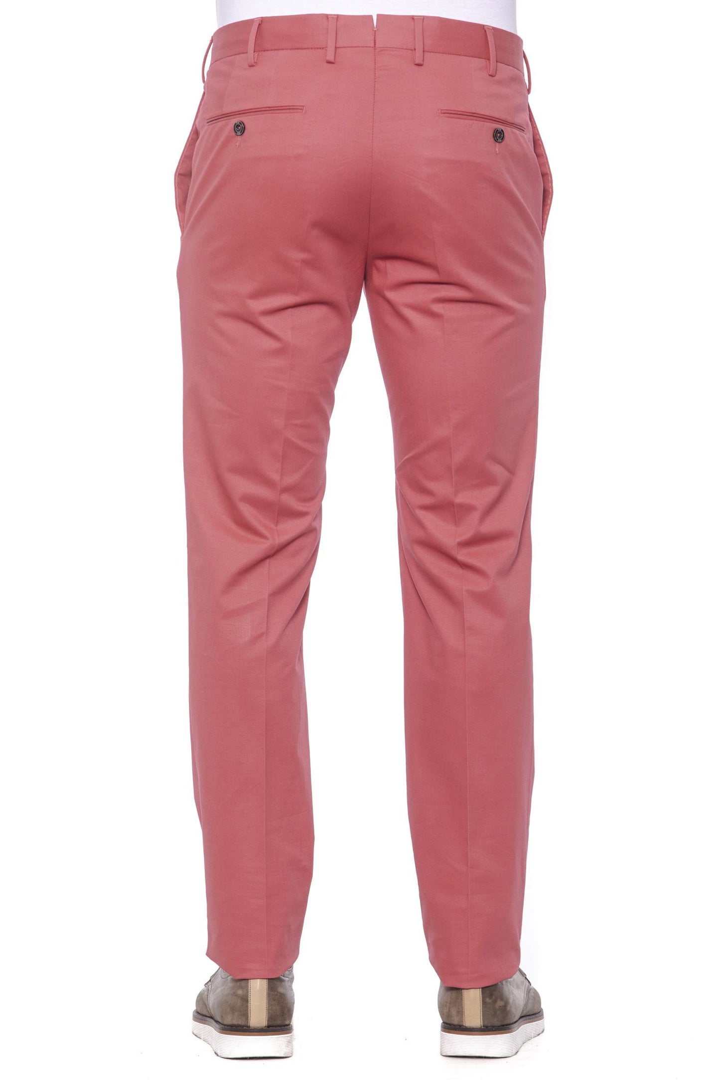 Red Cotton Men Trouser