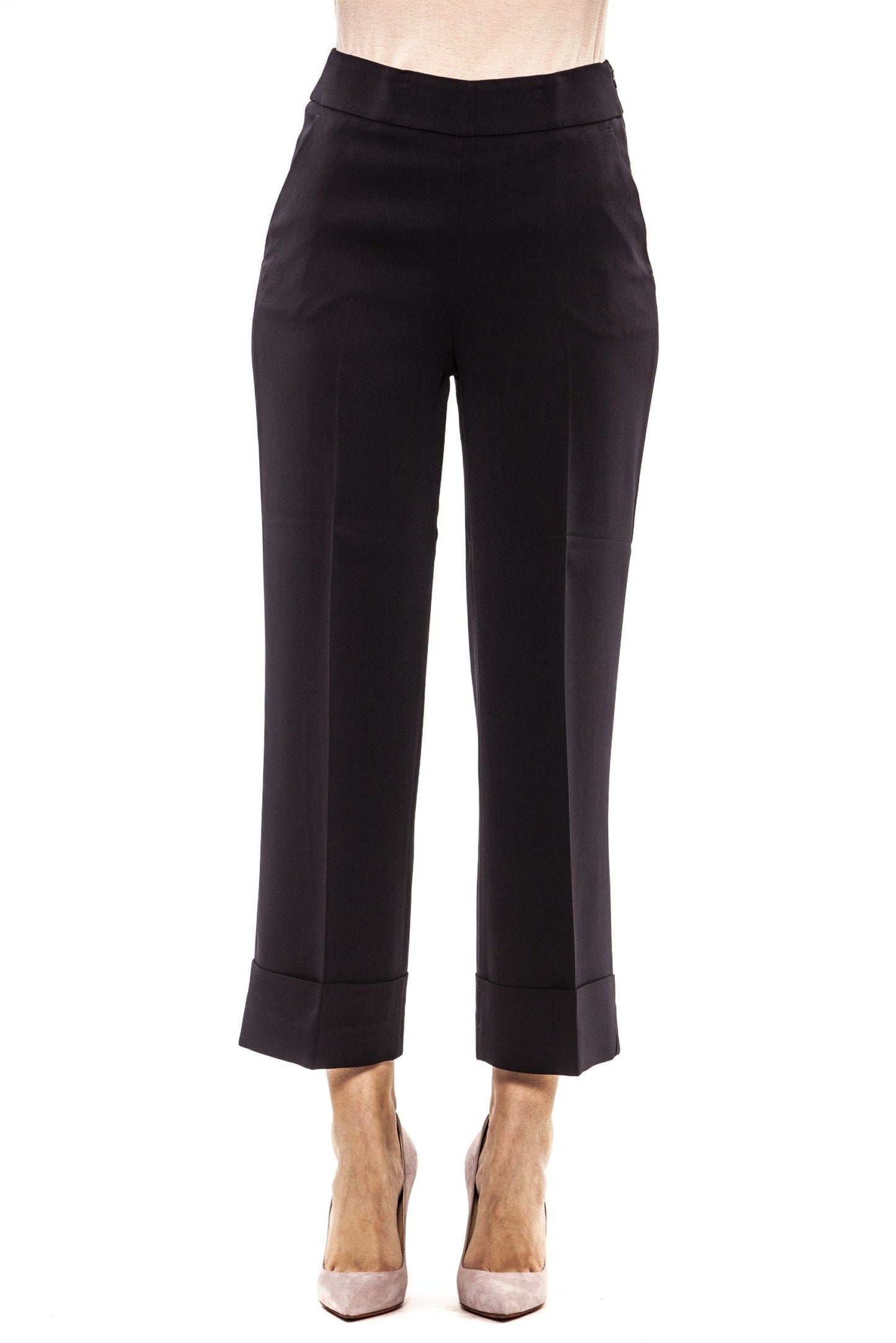 Blue Viscose Women Palazzo Pants