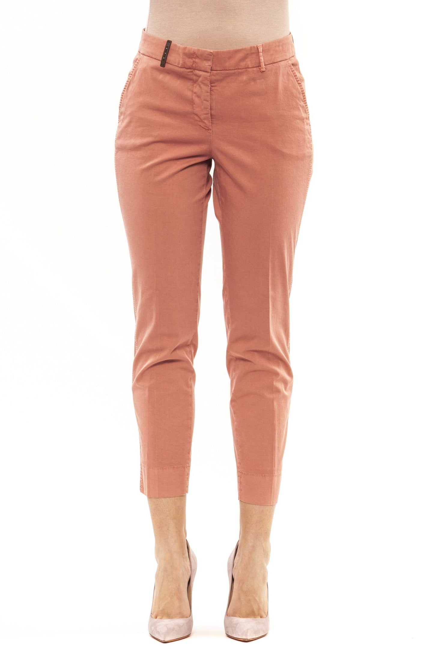 Brown Cotton Women Trouser