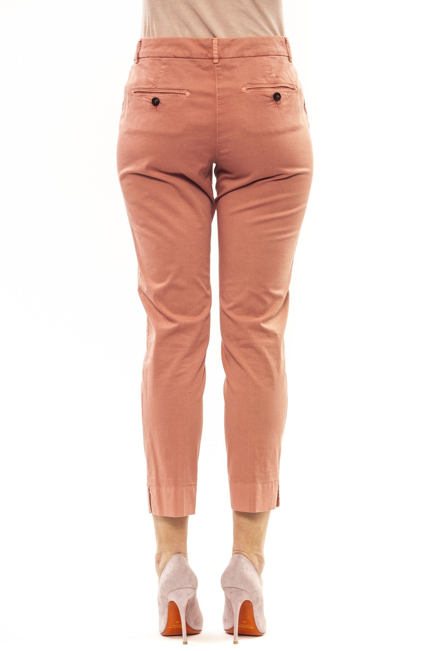 Brown Cotton Women Trouser