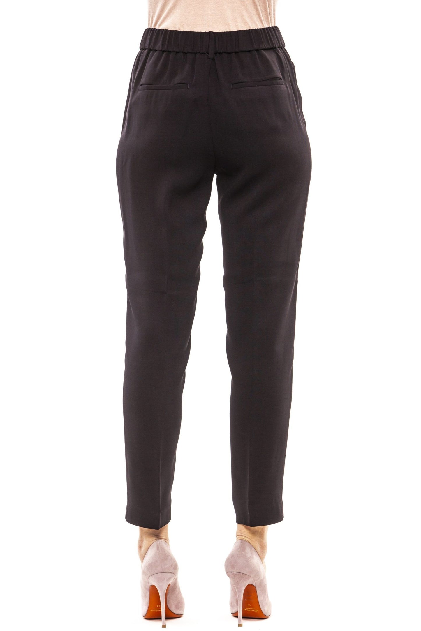 Blue Viscose Women Trouser