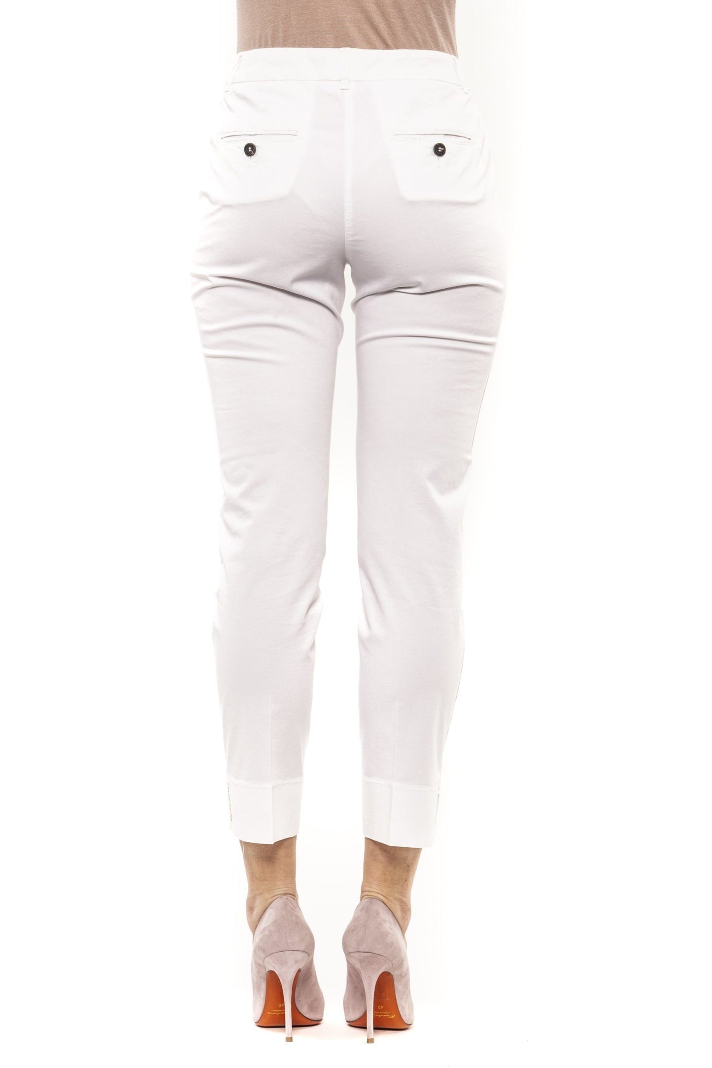 White Cotton Women Pant