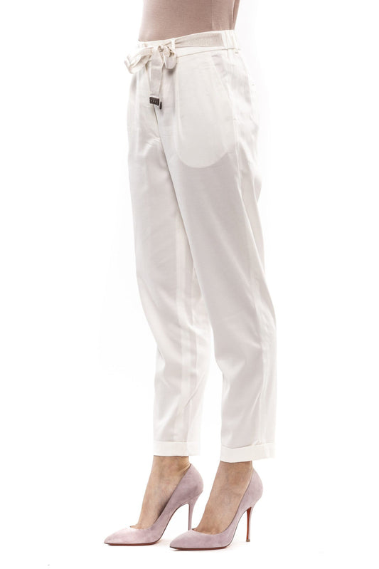 White Viscose Women Pant
