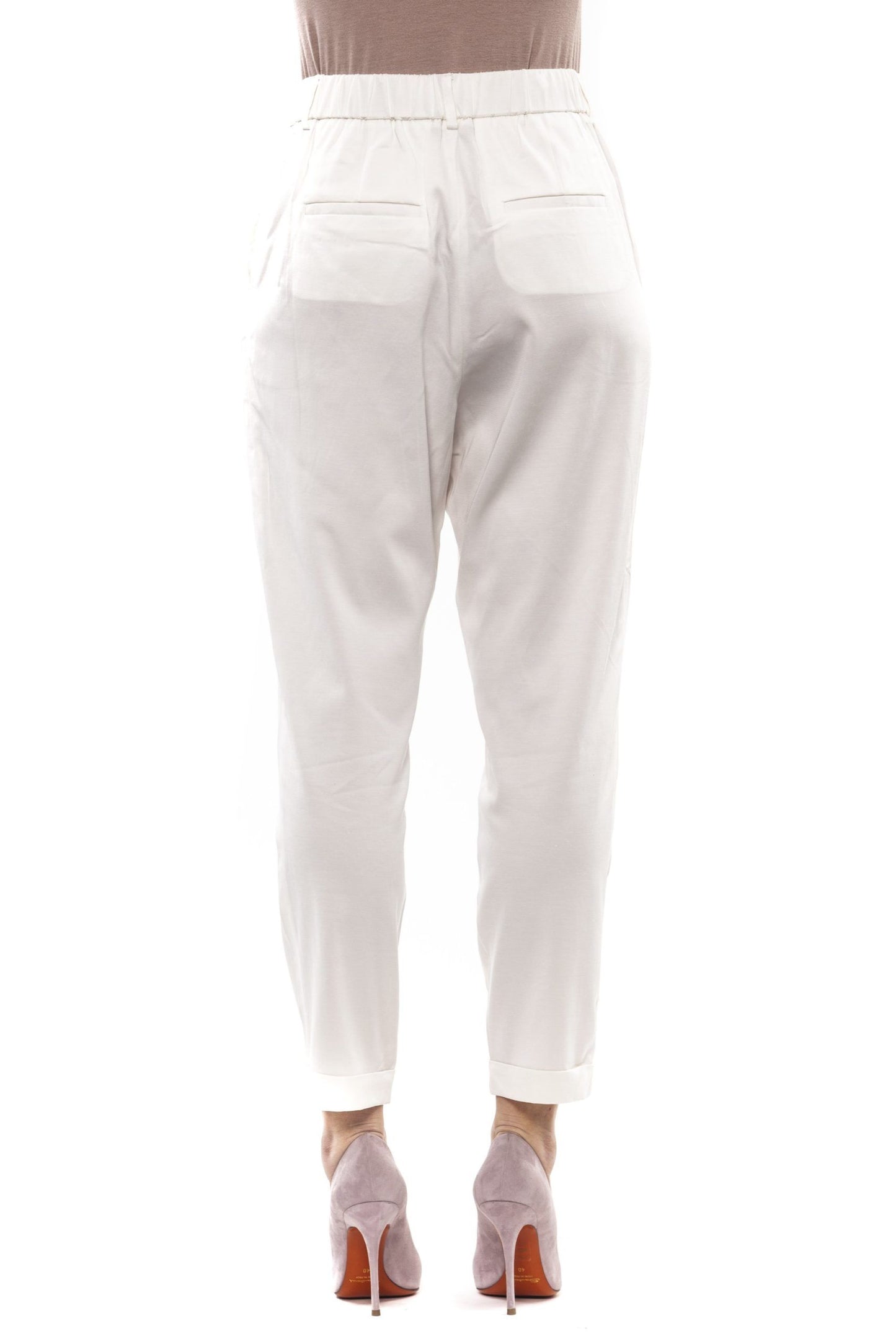 White Viscose Women Pant