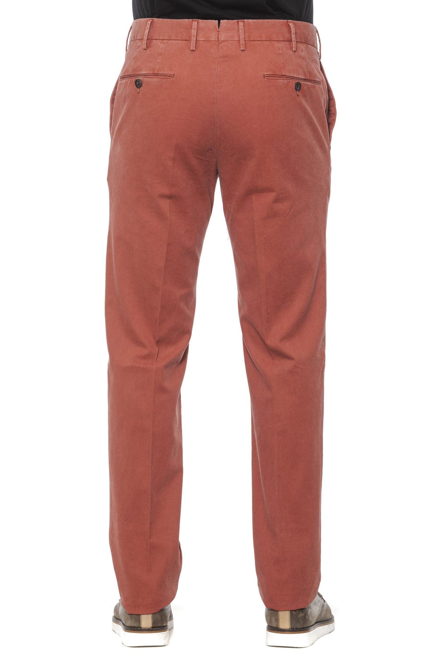 Red Cotton Men Slim Trouser