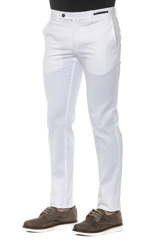 White Cotton Mens Trouser