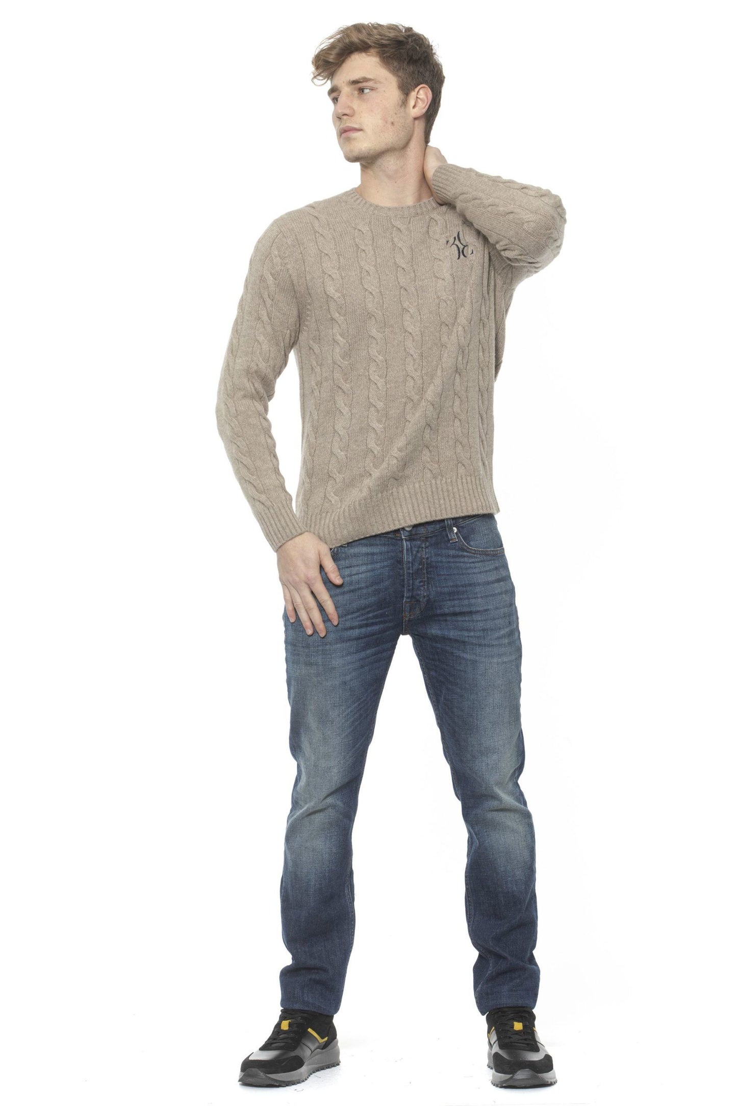 Beige Cashmere Men Sweater