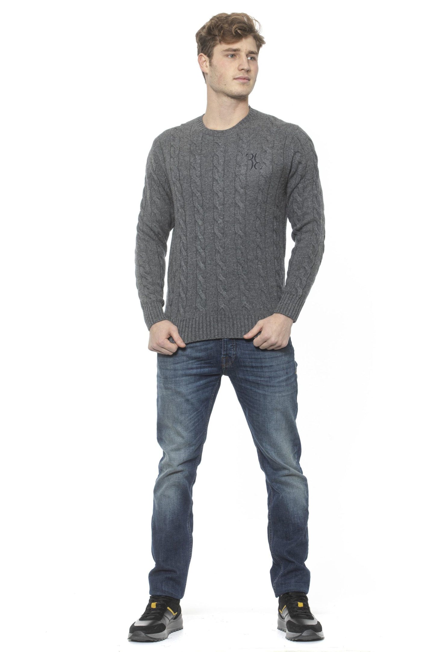 Gray Cashmere Men Sweater