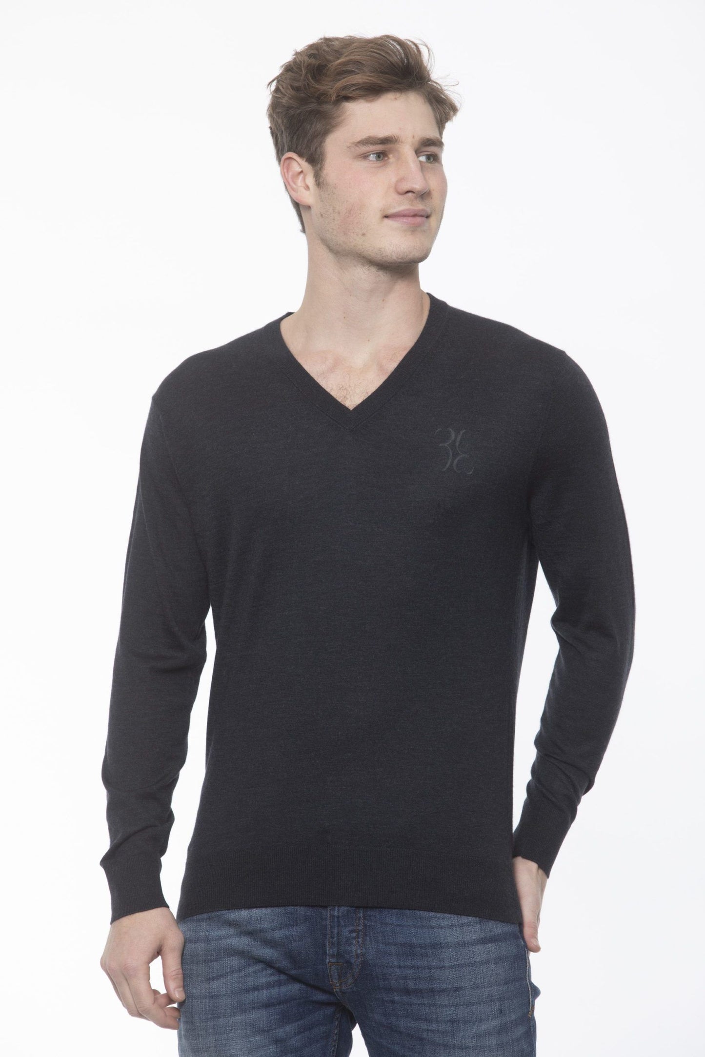 Gray Cashmere Men Sweater