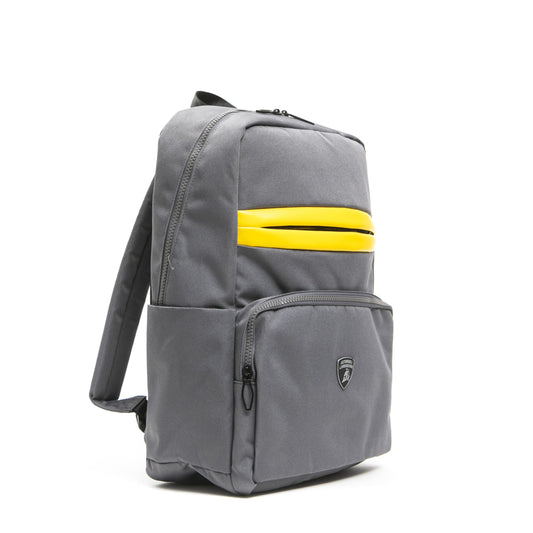 Gray Polyester Men Backpack